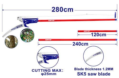 EMTOP Extendable pole saw & pruner EPSR252804
